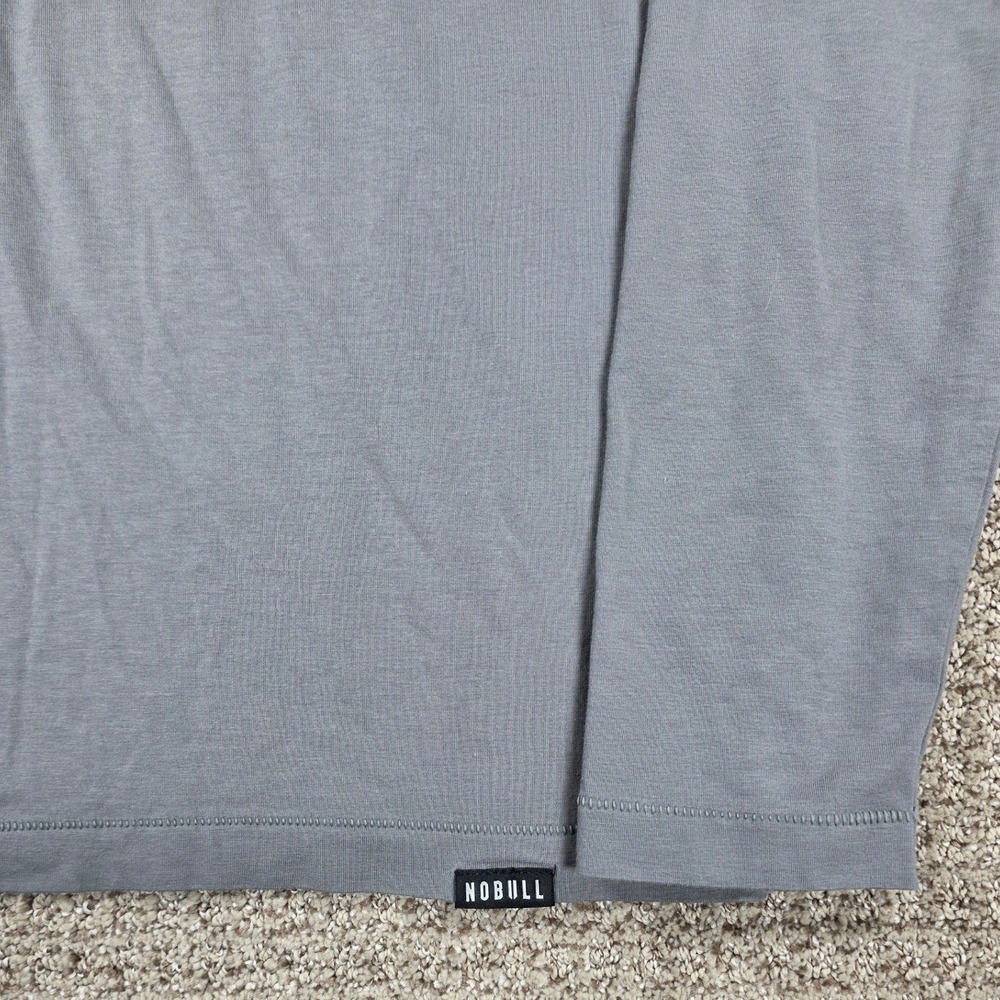 Nobull Mens Large Gray Long Sleeve Training Shirt Modal Cotton Lycra Blend Soft - Picture 3 of 6